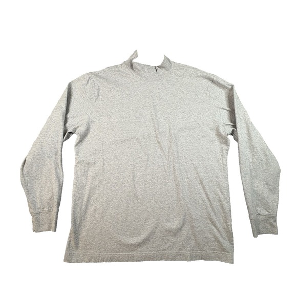 Lands' End Tops - Lands' End Super-T Unisex L Mock Neck Gray LS Shirt SEE DESCRIPTION